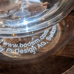 Cafe riposo - スイス製ボダム、水用の２重ガラスのグラス　底にブランド名