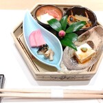 鮨 栞庵 やましろ - 前菜4種