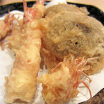 天ぷら 大塚 - 海老　椎茸