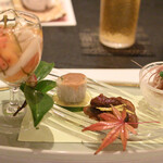 鮎知 - お通し四種盛り