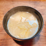 ひばり食堂 - カツ丼の味噌汁