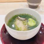 蕎麦割烹  倉田 - 茶碗蒸し：宍道湖のシジミ、広田湾産　牡蠣、新海苔