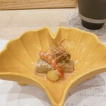 蕎麦割烹  倉田 - 海老尽くし：車海老、車海老鬼殻揚げ、海老芋、銀杏