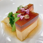 蕎麦割烹  倉田 - 鮟肝豆腐、ポン酢ゼリー寄せ