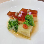 蕎麦割烹  倉田 - 鮟肝豆腐、ポン酢ゼリー寄せ