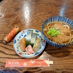 祢ざめ家 - 鯖寿司セット+稲荷