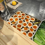 めん 呼白 - 半熟卵