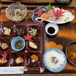 oshokujidokororyouzampakutarafuku - 新鮮お造り定食　¥2200