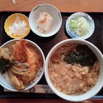 Soba diyayokota - 天丼セット（たぬきそば）