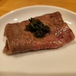 ビーフキッチン - 九条ネギをのせてオシャレに美味しくしてみた(^ω^)