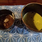 街道そばたからい - 蕎麦ぜんざい＆抹茶