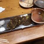 沖縄料理 金魚 - モズクとアーサーの天ぷら