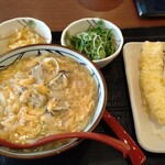 Marugame Seimen - 牡蠣たまあんかけうどん＆いか天