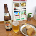 お好み焼き＆鉄板焼き FUCAFUCA - 「瓶ビール」（500円）、「おでん」（100円）×3