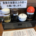 麺屋 武一 - 味が薄い場合は、ラーメンダレを加える様に書かれてました。今回は上手く調整出来ず。