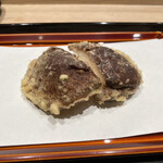 てんぷら 近藤 - 椎茸椎茸も閉じ込めた香りが一気に溢れ出る感じ