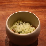 IZA - 赤貝の青りんごグラニテ仕立て