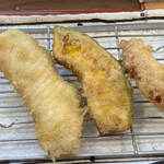 Okigaru Tempura Dokorotenjin - 白身魚、かぼちゃ、明太子