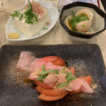 Kushikatsu Tanaka - 冷奴、味玉、ガリトマト