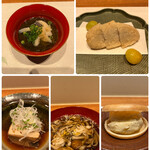 曙橋 かず - おまかせコース７７００円。白子雑炊はお米なしです。海老芋唐揚げがとーっても美味しかったです（╹◡╹）（╹◡╹）