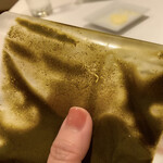 ジャンティーユ - 鮑の肝のソースが残ったので、真空パックにして頂きました！　明日、帆立パスタの上に掛けて食べるつもりです！(^｡^)／