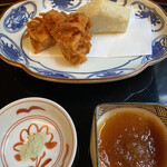 山玄茶 - 桜海老かき揚げ、海老芋唐揚げ
      