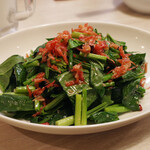 トンテキ食堂8 - ほうれん草とニンニクの芽の温サラダ(650円)