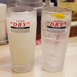 トンテキ食堂8 - カルピスサワー(400円)とレモンサワー(400円)