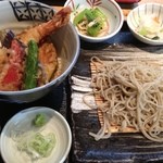 手打蕎麦 まるやま - らんちミニ天丼せいろ