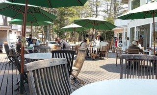 ドッグデプトガーデン - テラス席　ほとんどの方がこちらで食事､皆ワンコ連れです