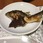 鳴子ホテル - 鮎の塩焼き、胡桃味噌。