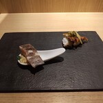 RISTORANTE IL NODO - ②小坪港のヒラメと太刀魚、鯵