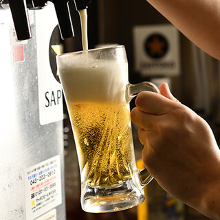 NEWOPEN纪念!不管喝多少杯生啤都是半价189日元!