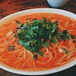 トマトスパゲティ専門店 Tomati - 麺 150g・ホタテ・アスパラトッピングのトマトクリームスープ