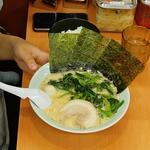 魂心家 福山駅家店 - 上の子の ラーメン(醤油) 税込750円 ※まくり券で、ほうれんそう無料増し (2022.12.11)