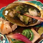 新和食 きくい - 天草里あわび肝ソース 新子芋 青さ海苔