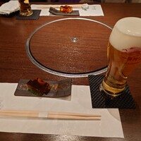 かみいし - 生ビールと煮凝りのお通し