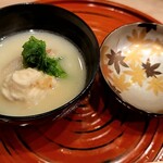 馬車道 大かわ - 海老芋と雲子の白味噌仕立て