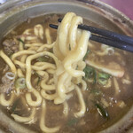 定吉 - 固すぎなくて良い麺　カレーもかなりスパイシーな香りと味　私は取り皿のカレーうどんに一味を振り辛さをみてから頂きました