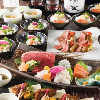 5,000円から選べる飲み放題付きコース。季節の味わいを満喫
