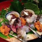 新和食 きくい - お造り
      鯛、鮪、とり貝、ウニ、たこ