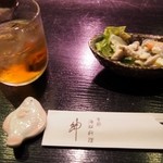 季節海鮮料理 紳 - 梅酒ロック＋お通し