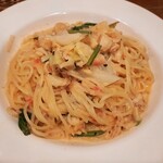 Naga～n cucina italiana - 味がバシッと決まったトマトクリームソースは、ほんのりガーリックにバジルやローリエも加え香り良く深い味わい