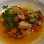 ビストロ ダイア - 真鯛と帆立貝のポワレ竹の子とトマト・白ワインの南仏風