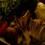 輪味 - 火鍋の野菜（他、肉と魚介と豆腐）