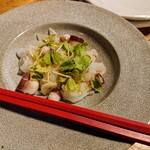 酒菜と炭 てりや - 水蛸のヘシコ醤油がけ