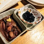 酒菜と炭 てりや - 蛍烏賊の沖漬けとイカの黒作り