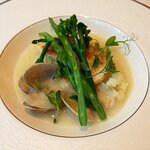 リストランテ ラ ソリア - イトヨリのインパデッラ　あさりとカブのスープ（2022.11）