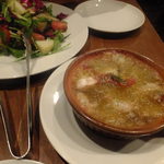 オレンジ - (☸ω☸)✦欲張りガーリックオイル煮（小エビ＆タコ）780円+バケット：４カット：２５０円