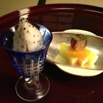 たか田八祥 - ２０１３年５月末日。メロン3種類　イエローピカタ　マンゴーアイス。